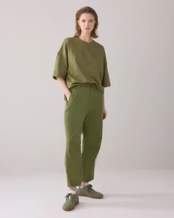 Barrel-fit trousers with decorative seams^Summum Sale