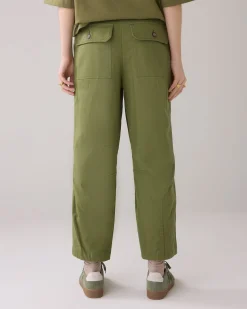 Barrel-fit trousers with decorative seams^Summum Sale