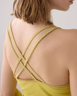 Basic singlet with braided straps^Summum Clearance