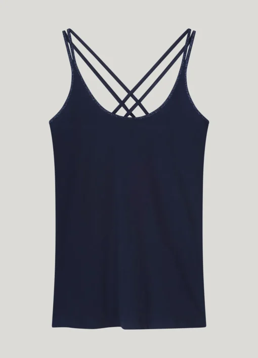 Basic singlet with braided straps^Summum Clearance