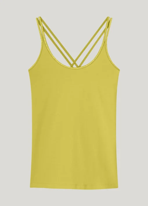 Basic singlet with braided straps^Summum Clearance