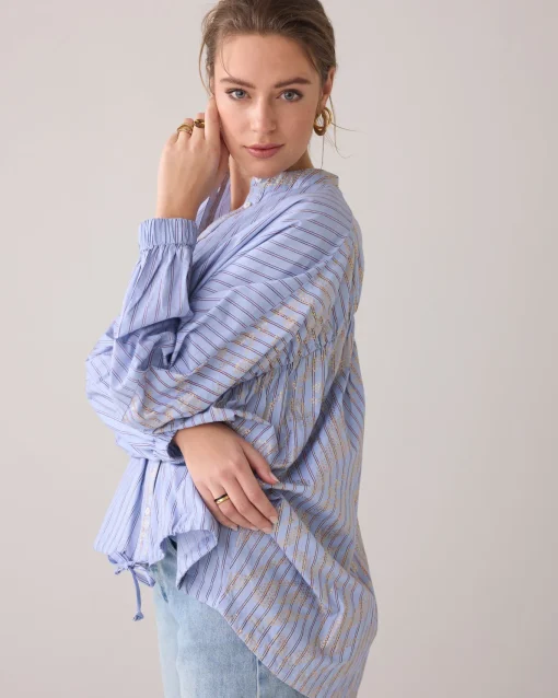 Blouse in a metallic pattern^Summum New