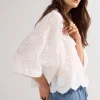 Blouse in 3D floral cotton^Summum Online