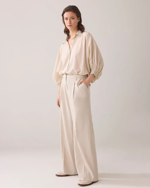 Blouse with bat sleeves^Summum Fashion