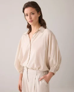 Blouse with bat sleeves^Summum Fashion