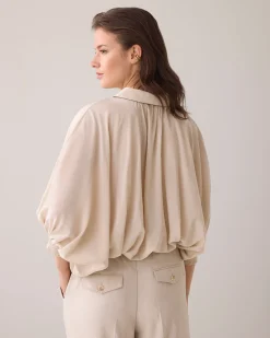 Blouse with bat sleeves^Summum Fashion