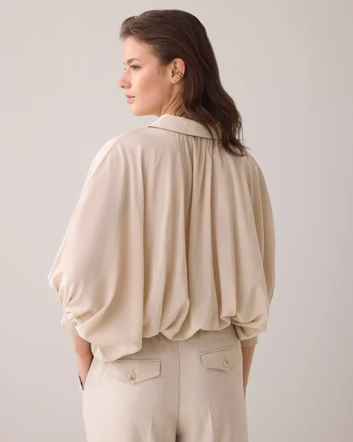 Blouse with bat sleeves^Summum Fashion