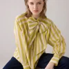 Blouse with bow in contrast^Summum Fashion
