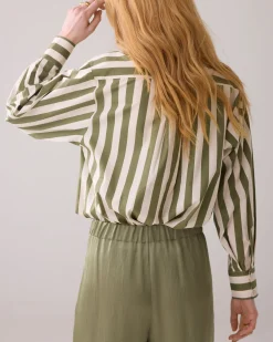 Blouse with bow in contrast^Summum Clearance