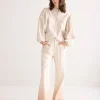 Blouse with embroidered sleeves^Summum Best