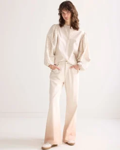 Blouse with embroidered sleeves^Summum Best