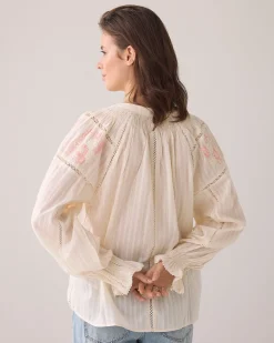 Bohemian blouse with flowers^Summum Discount