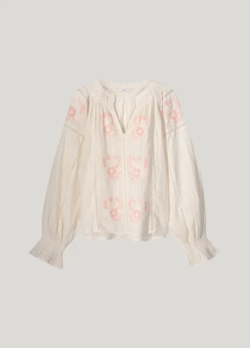 Bohemian blouse with flowers^Summum Discount