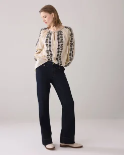 Bohemian top with embroidery^Summum Sale