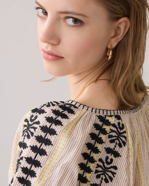 Bohemian top with embroidery^Summum Sale