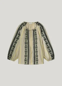 Bohemian top with embroidery^Summum Sale
