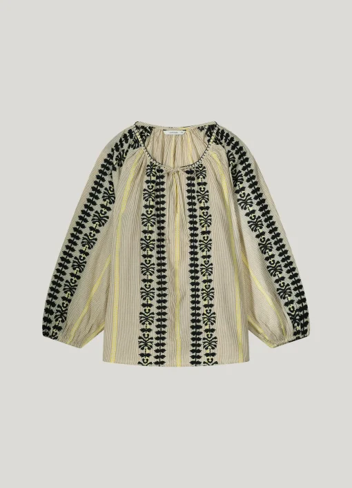 Bohemian top with embroidery^Summum Sale