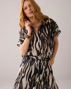 Boxy print blouse^Summum Discount