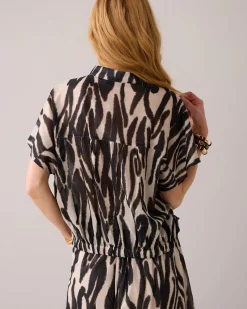 Boxy print blouse^Summum Discount