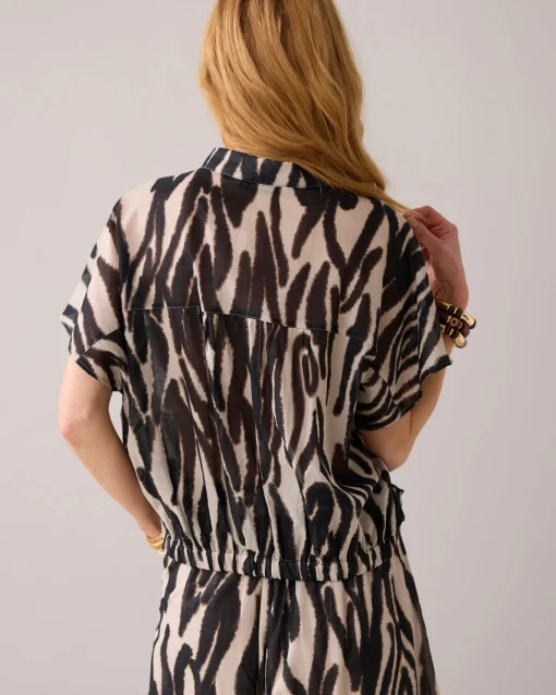 Boxy print blouse^Summum Discount