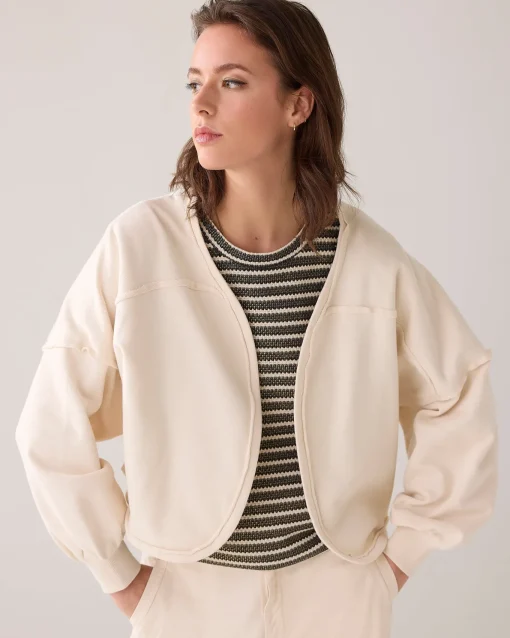Cropped sweat jacket^Summum Fashion