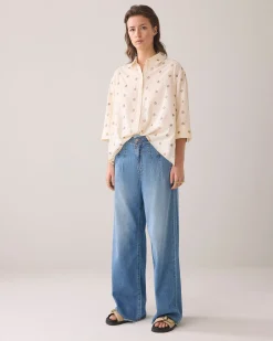 3D blouse with flowers^Summum Discount