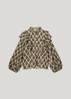 English embroidery blouse with ruffles^Summum Hot