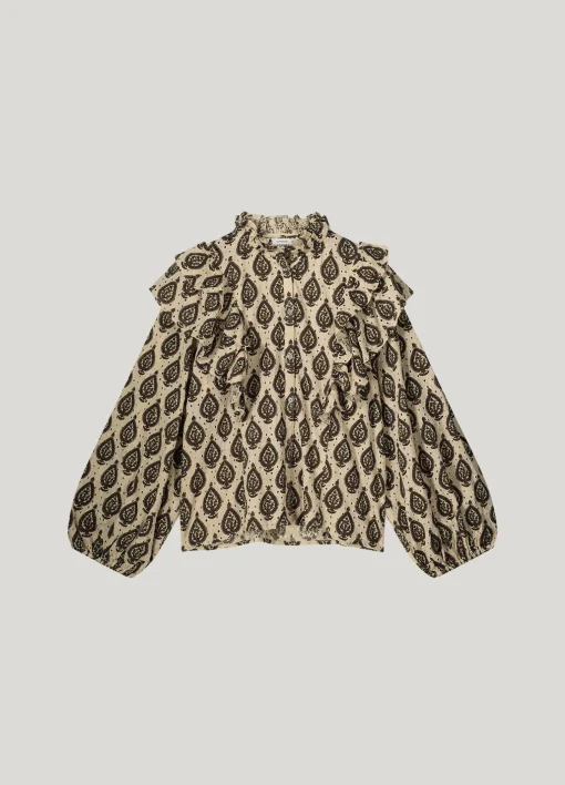 English embroidery blouse with ruffles^Summum Hot