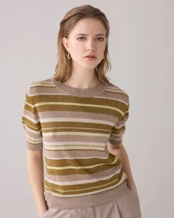 Fine-knit jumper with lurex^Summum Fashion