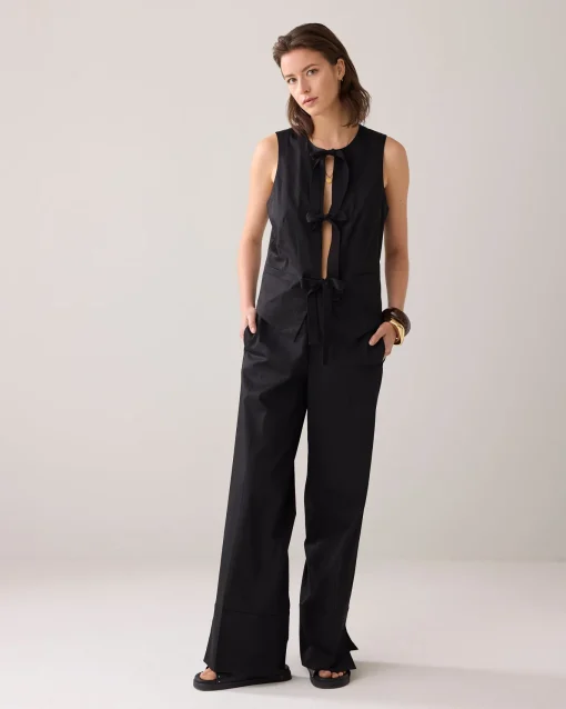 Fitted gilet with bow fastening^Summum Fashion