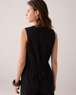 Fitted gilet with bow fastening^Summum Fashion