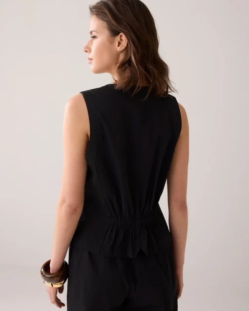Fitted gilet with bow fastening^Summum Fashion