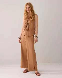 Fitted gilet with bow fastening^Summum Sale