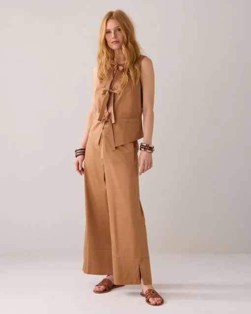 Fitted gilet with bow fastening^Summum Sale