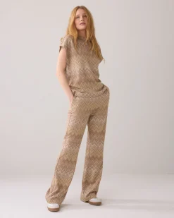 Flared trousers in zigzag jacquard^Summum Online