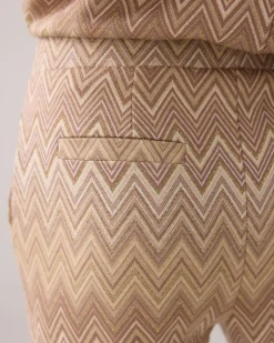 Flared trousers in zigzag jacquard^Summum Online