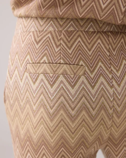Flared trousers in zigzag jacquard^Summum Online