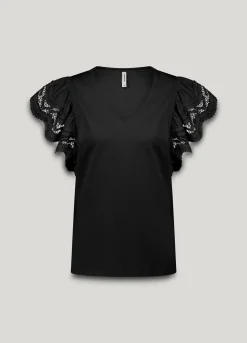 Jersey top with butterfly sleeve^Summum Discount