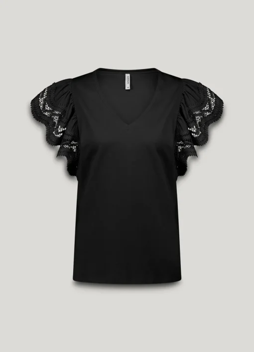 Jersey top with butterfly sleeve^Summum Discount