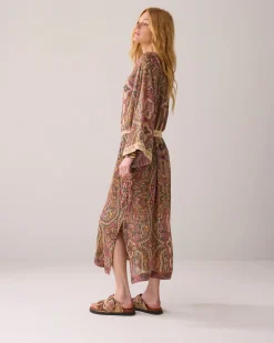 Kimono dress with belt^Summum Discount