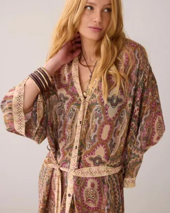 Kimono dress with belt^Summum Discount