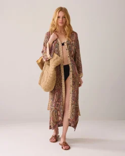 Kimono dress with belt^Summum Discount