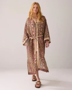Kimono dress with belt^Summum Discount