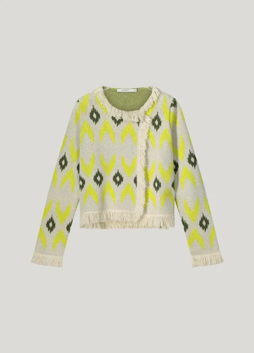 Knitted jacket with ikat jacquard^Summum Outlet
