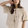 Laser-cut blouse jacket^Summum Fashion