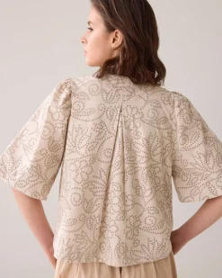 Laser-cut blouse jacket^Summum Fashion