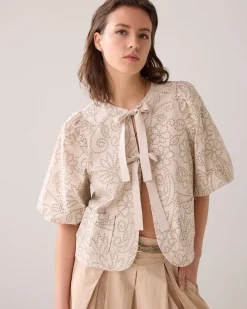 Laser-cut blouse jacket^Summum Fashion