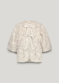 Laser-cut blouse jacket^Summum Fashion
