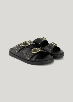 Leather sandal with studs^Summum Hot