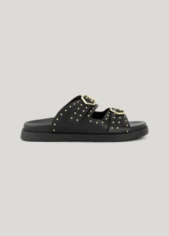 Leather sandal with studs^Summum Hot
